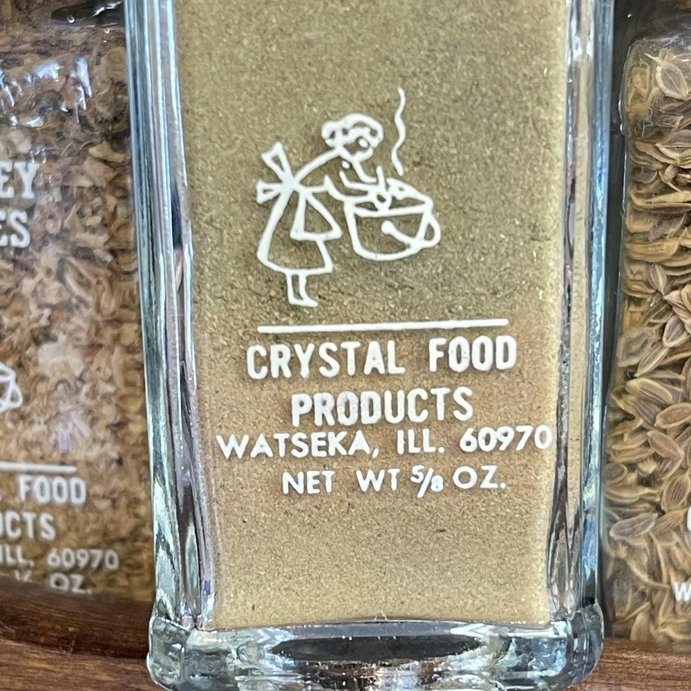 Vintage Crystal Food Products Wooden Spice Rack 3 Tier 23 Glass Cooper Tone Lids - Picture 5 of 9